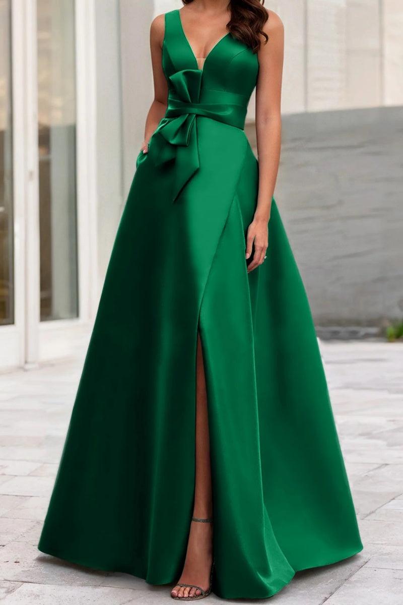 A Line V Neck Sleeveless Mother Of The Bride Dresses CM0341 - COCOMELODY