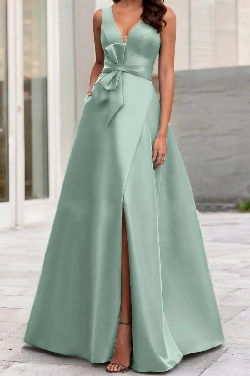 A Line V Neck Sleeveless Mother Of The Bride Dresses CM0341 - COCOMELODY