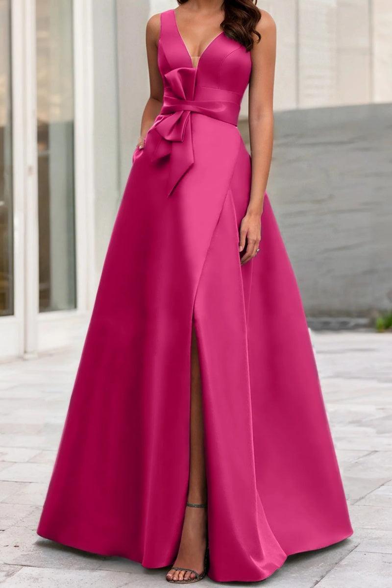 A Line V Neck Sleeveless Mother Of The Bride Dresses CM0341 - COCOMELODY
