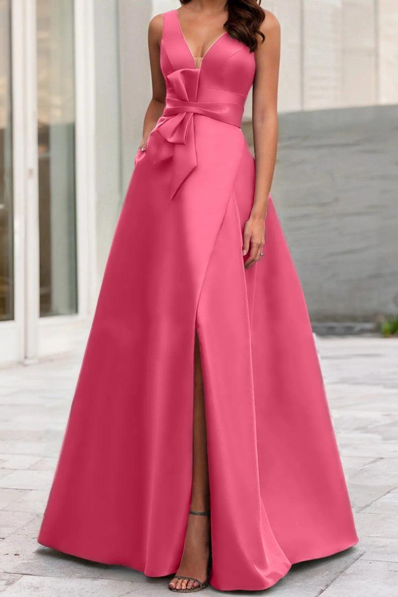 A Line V Neck Sleeveless Mother Of The Bride Dresses CM0341 - COCOMELODY