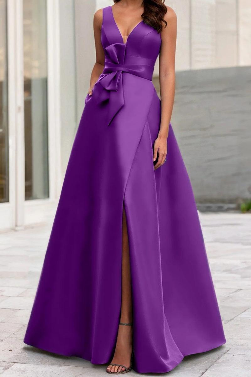 A Line V Neck Sleeveless Mother Of The Bride Dresses CM0341 - COCOMELODY