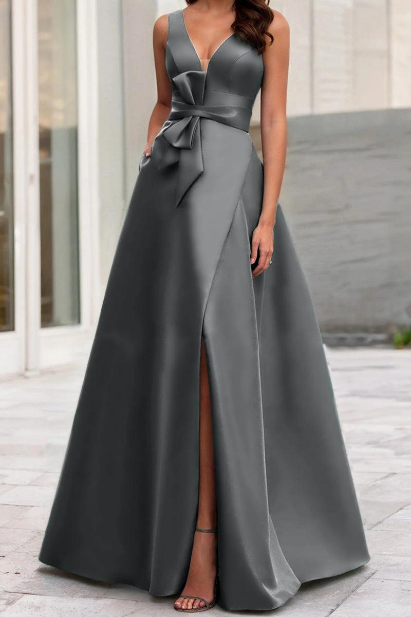 A Line V Neck Sleeveless Mother Of The Bride Dresses CM0341 - COCOMELODY