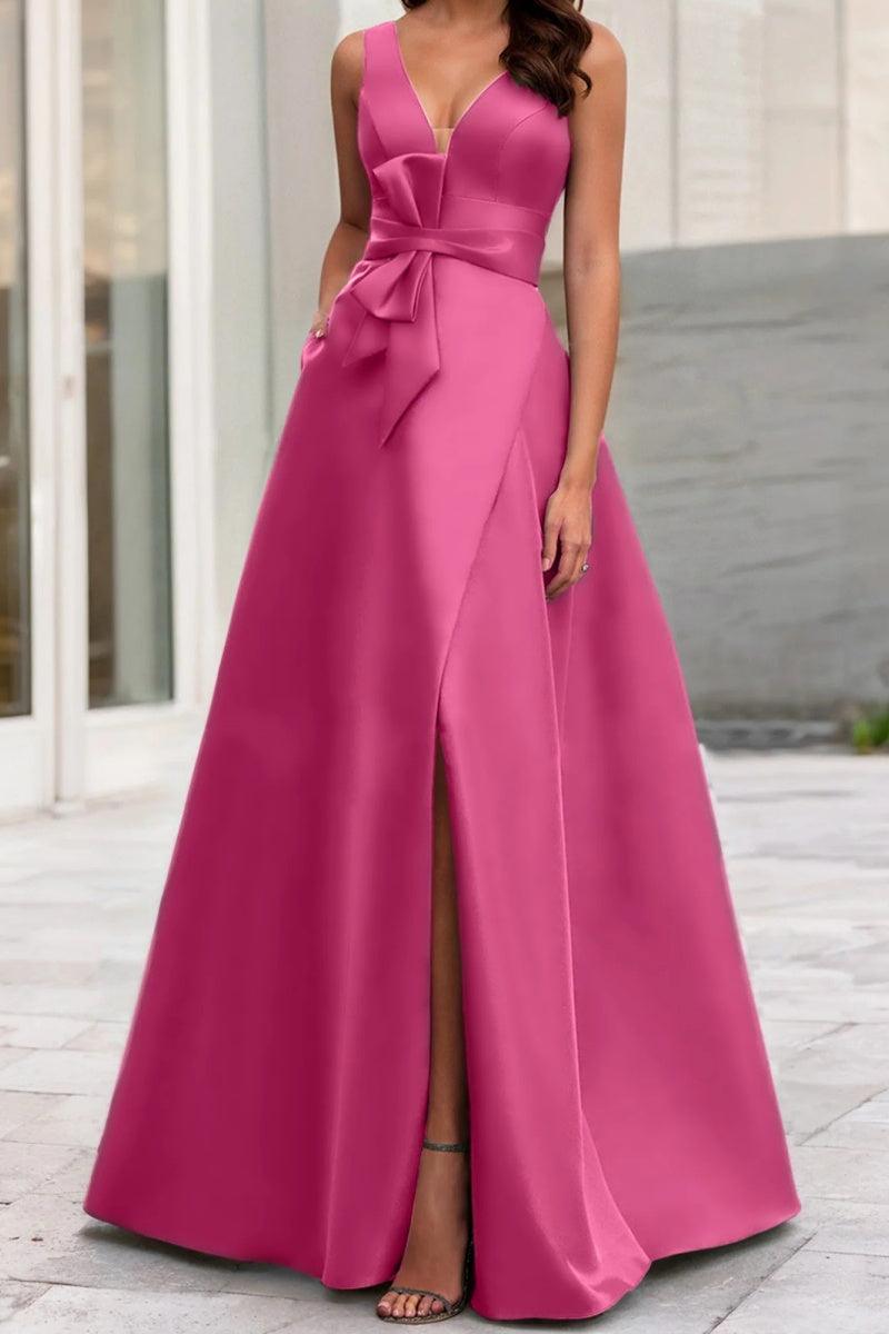 A Line V Neck Sleeveless Mother Of The Bride Dresses CM0341 - COCOMELODY