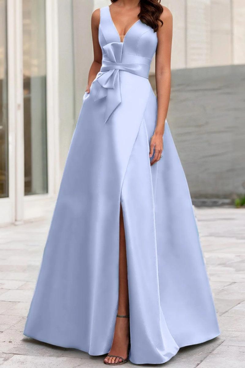 A Line V Neck Sleeveless Mother Of The Bride Dresses CM0341 - COCOMELODY