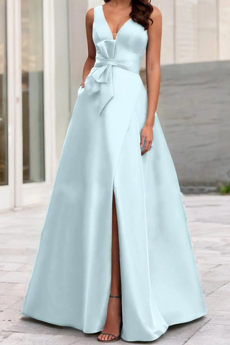 A Line V Neck Sleeveless Mother Of The Bride Dresses CM0341 - COCOMELODY
