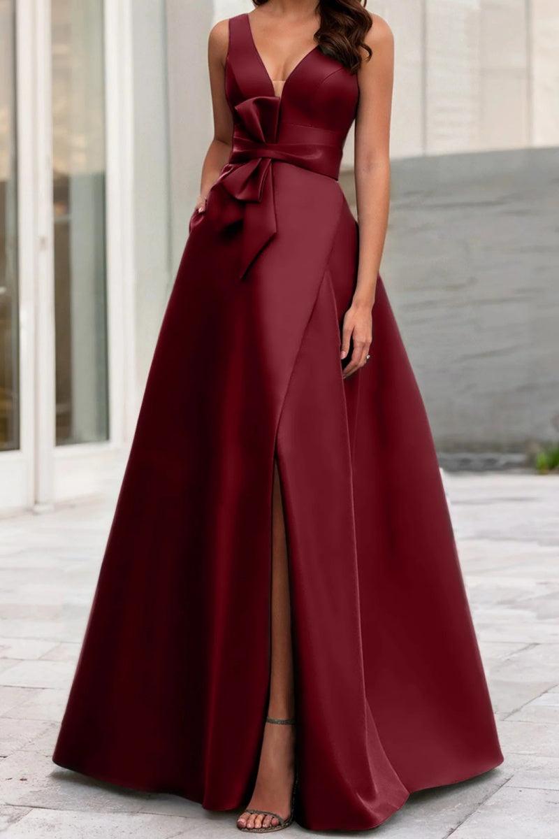 A Line V Neck Sleeveless Mother Of The Bride Dresses CM0341 - COCOMELODY