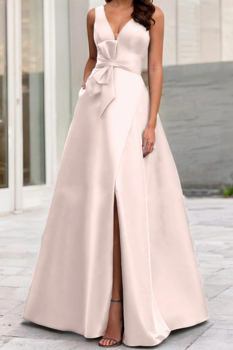 A Line V Neck Sleeveless Mother Of The Bride Dresses CM0341 - COCOMELODY