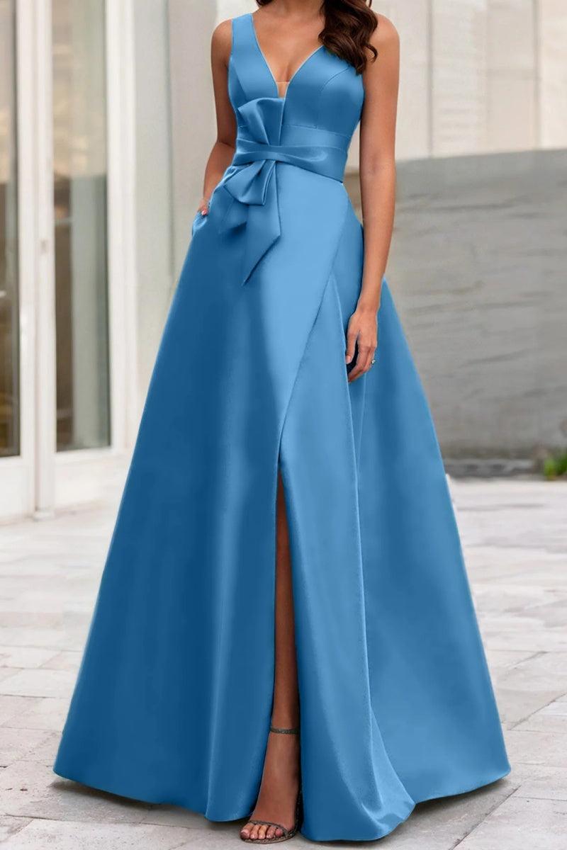 A Line V Neck Sleeveless Mother Of The Bride Dresses CM0341 - COCOMELODY