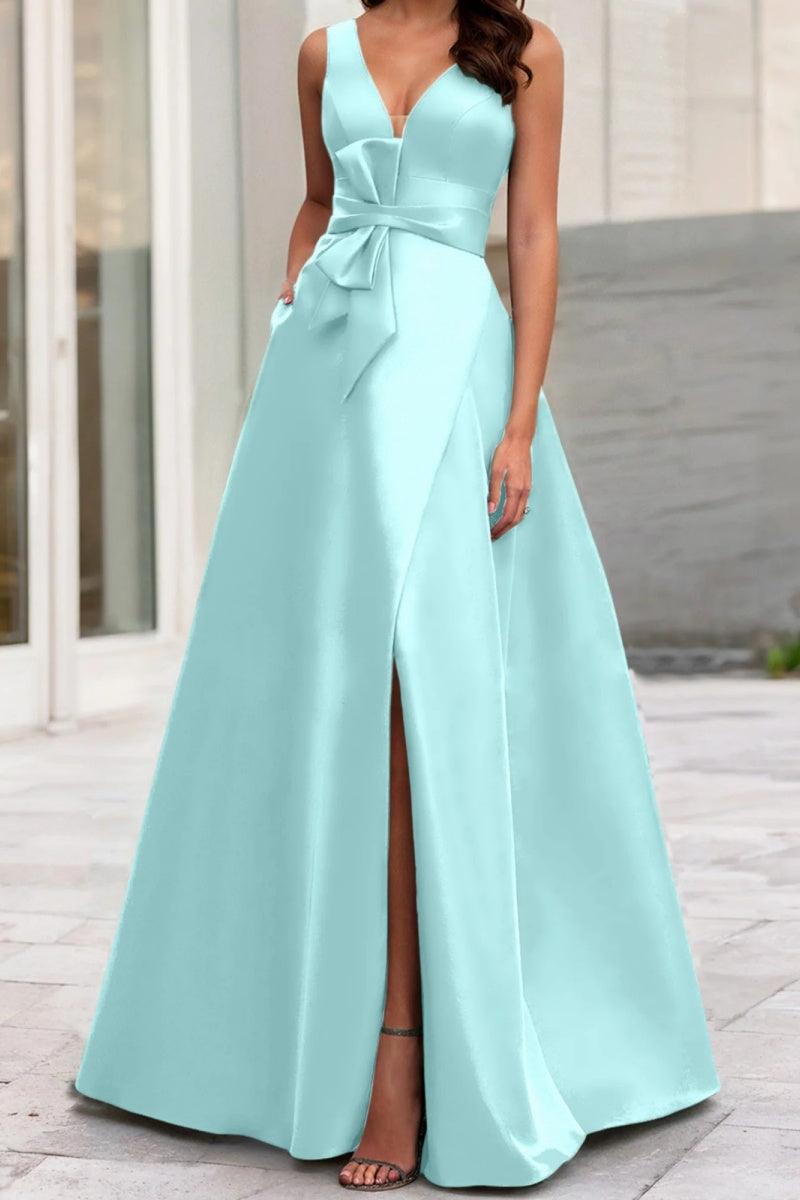A Line V Neck Sleeveless Mother Of The Bride Dresses CM0341 - COCOMELODY