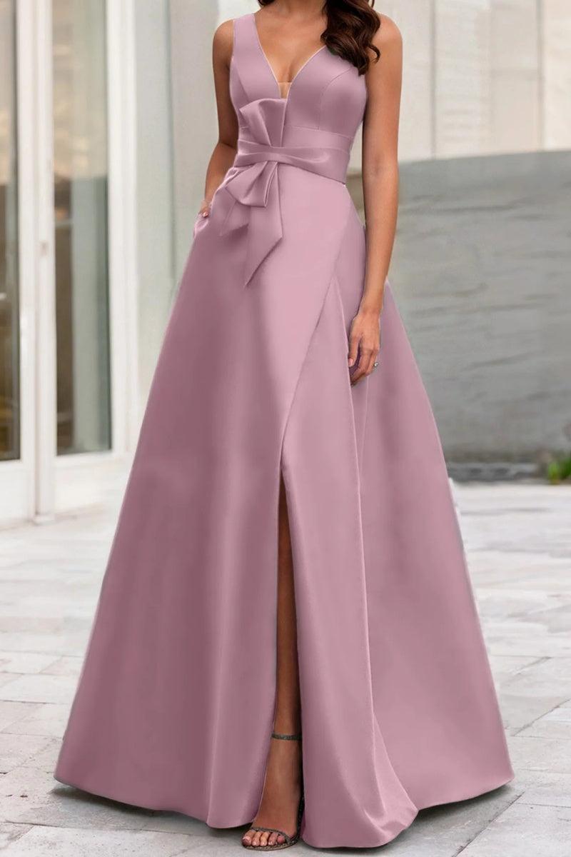 A Line V Neck Sleeveless Mother Of The Bride Dresses CM0341 - COCOMELODY