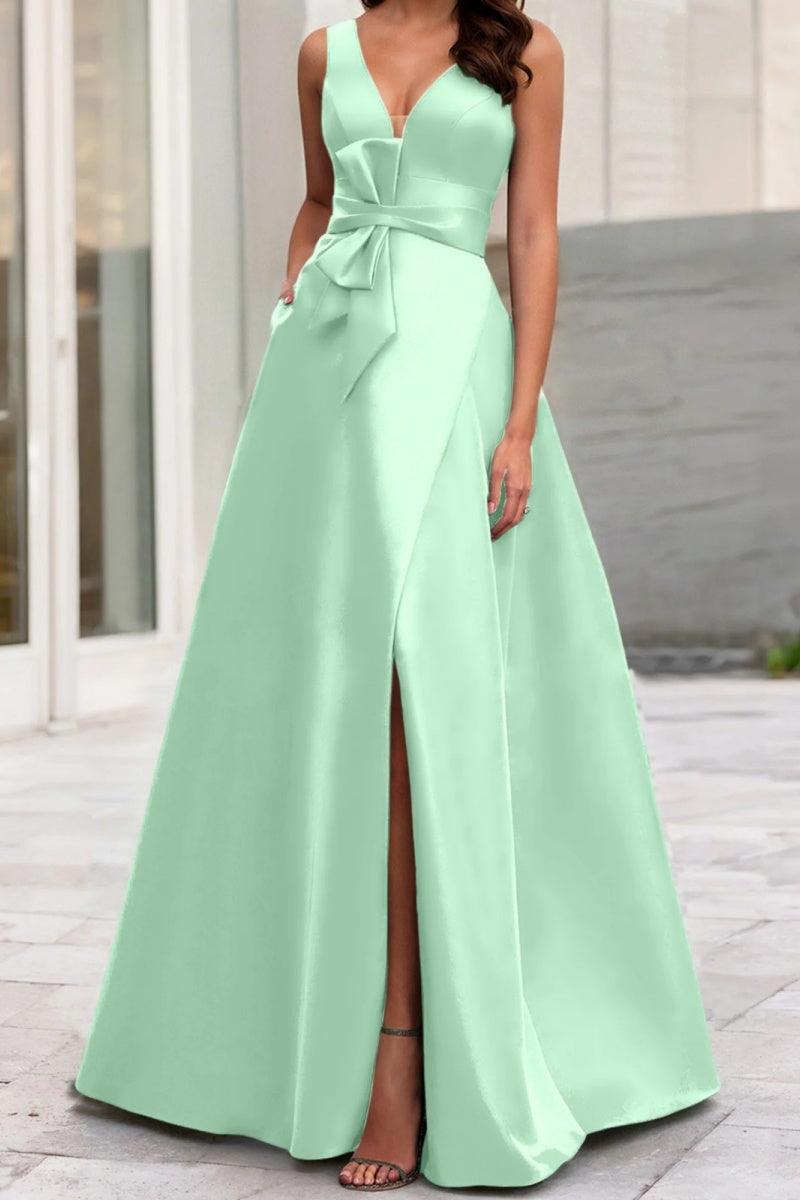 A Line V Neck Sleeveless Mother Of The Bride Dresses CM0341 - COCOMELODY