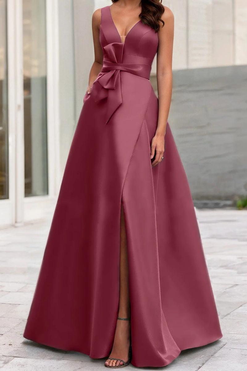 A Line V Neck Sleeveless Mother Of The Bride Dresses CM0341 - COCOMELODY