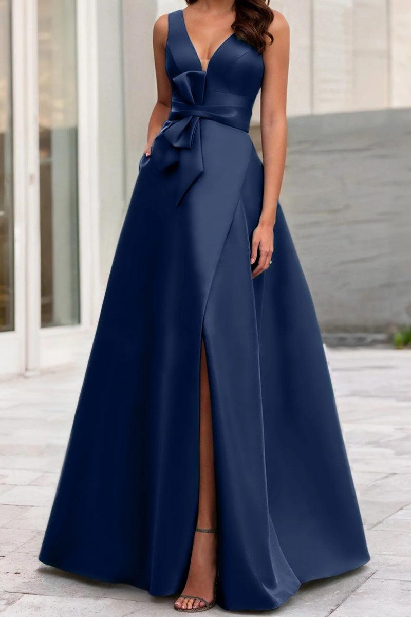 A Line V Neck Sleeveless Mother Of The Bride Dresses CM0341 - COCOMELODY