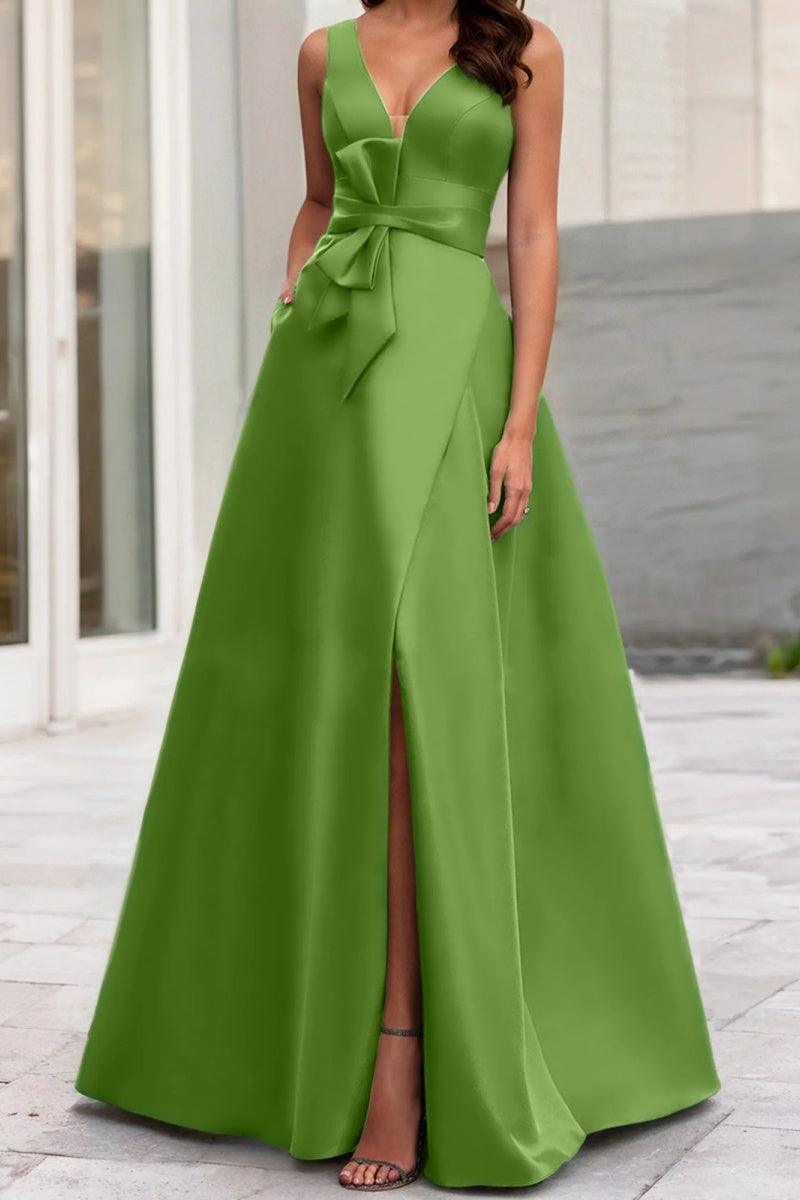 A Line V Neck Sleeveless Mother Of The Bride Dresses CM0341 - COCOMELODY