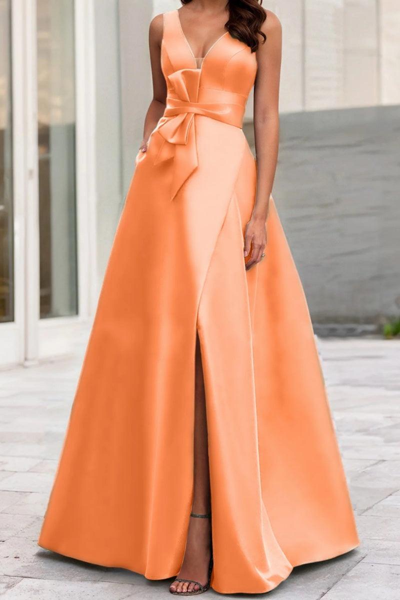 A Line V Neck Sleeveless Mother Of The Bride Dresses CM0341 - COCOMELODY