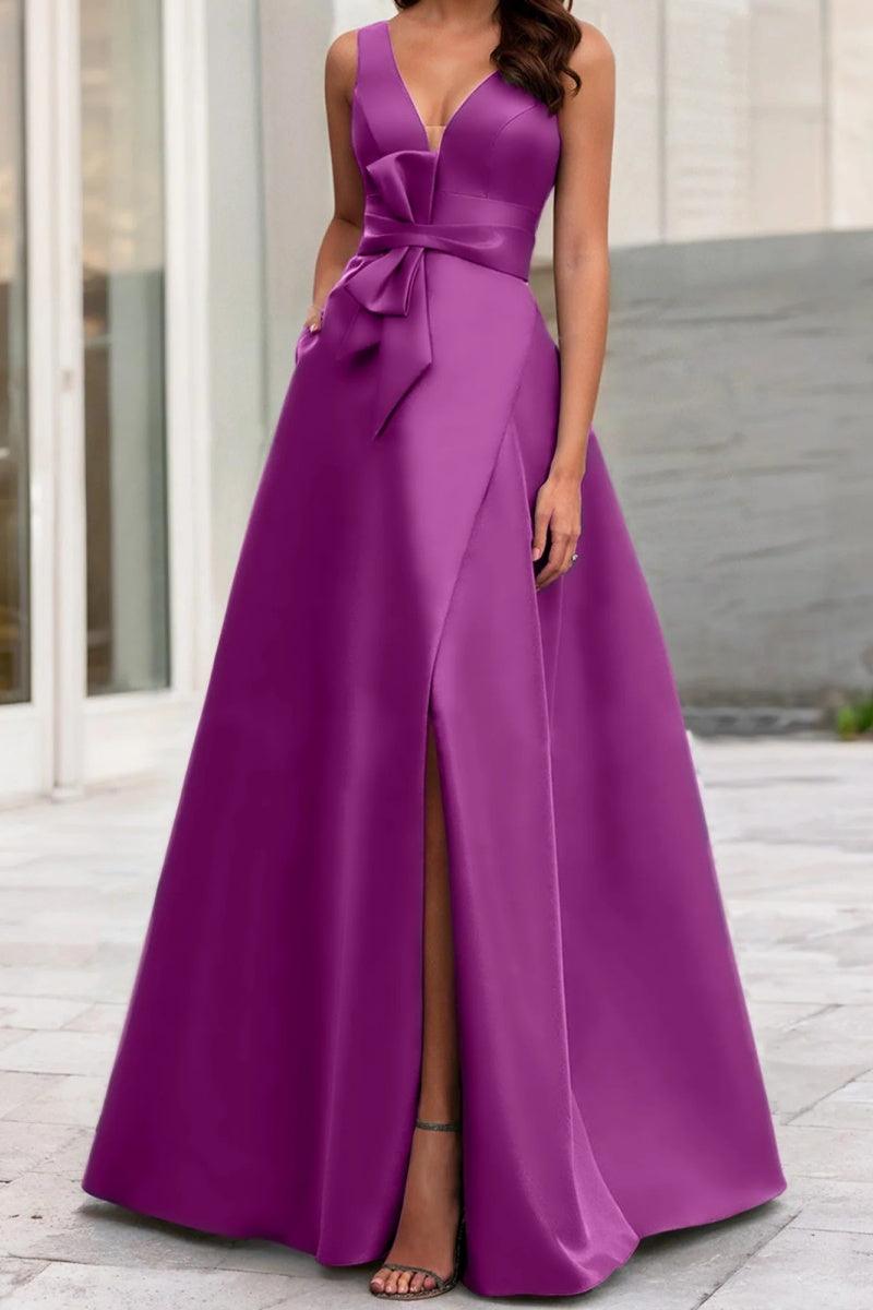 A Line V Neck Sleeveless Mother Of The Bride Dresses CM0341 - COCOMELODY