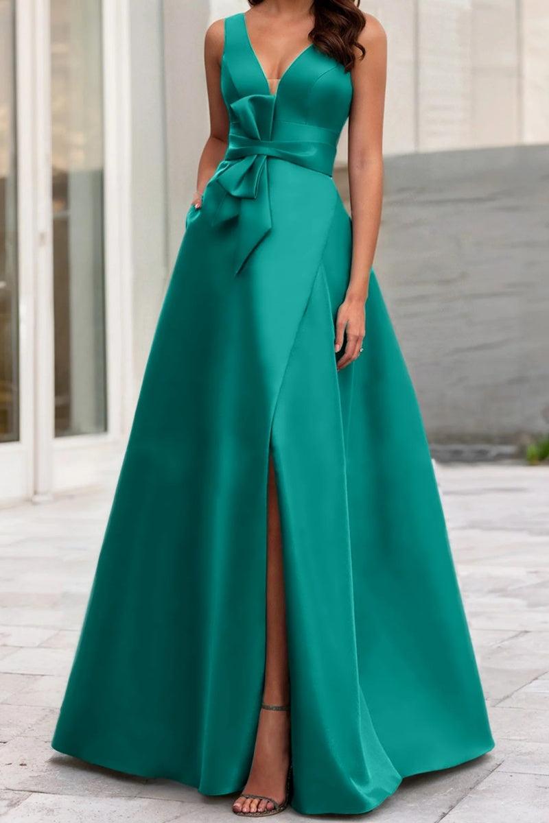 A Line V Neck Sleeveless Mother Of The Bride Dresses CM0341 - COCOMELODY