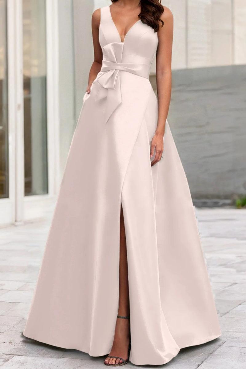 A Line V Neck Sleeveless Mother Of The Bride Dresses CM0341 - COCOMELODY