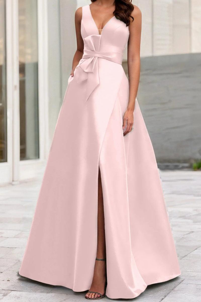 A Line V Neck Sleeveless Mother Of The Bride Dresses CM0341 - COCOMELODY