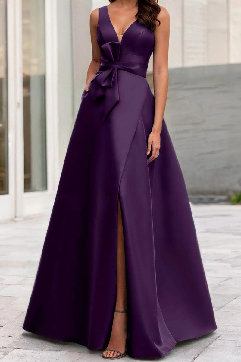 A Line V Neck Sleeveless Mother Of The Bride Dresses CM0341 - COCOMELODY