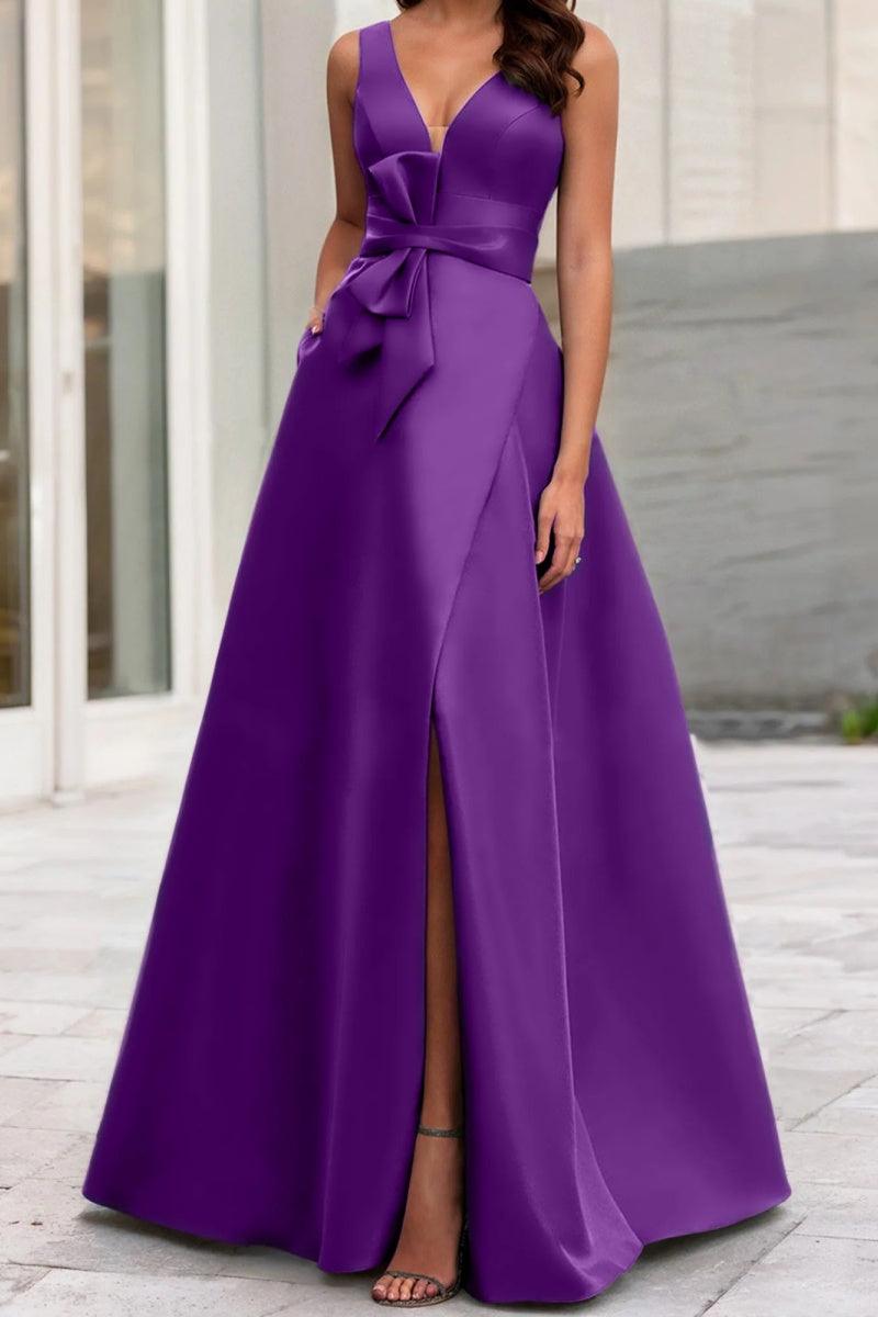 A Line V Neck Sleeveless Mother Of The Bride Dresses CM0341 - COCOMELODY