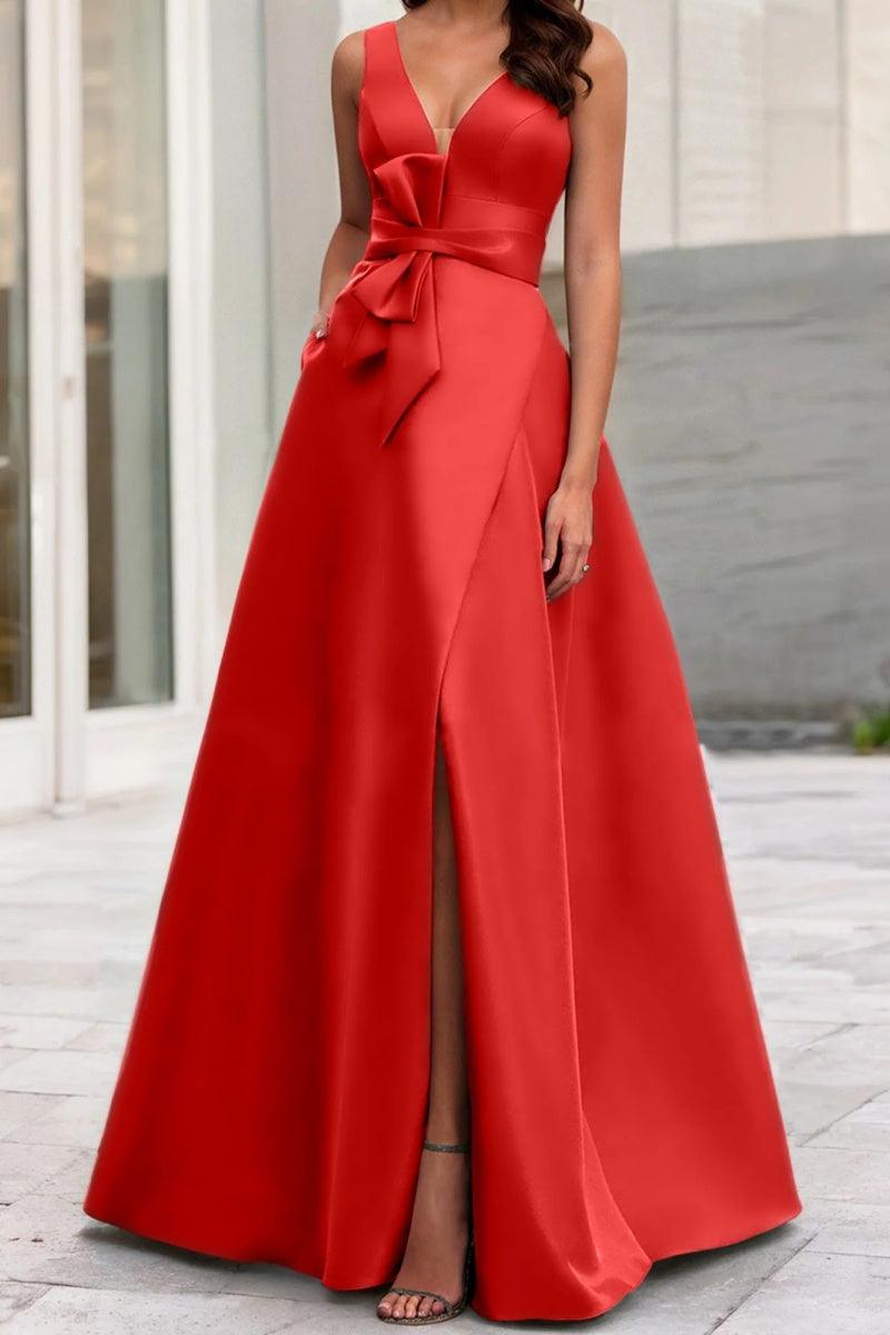 A Line V Neck Sleeveless Mother Of The Bride Dresses CM0341 - COCOMELODY