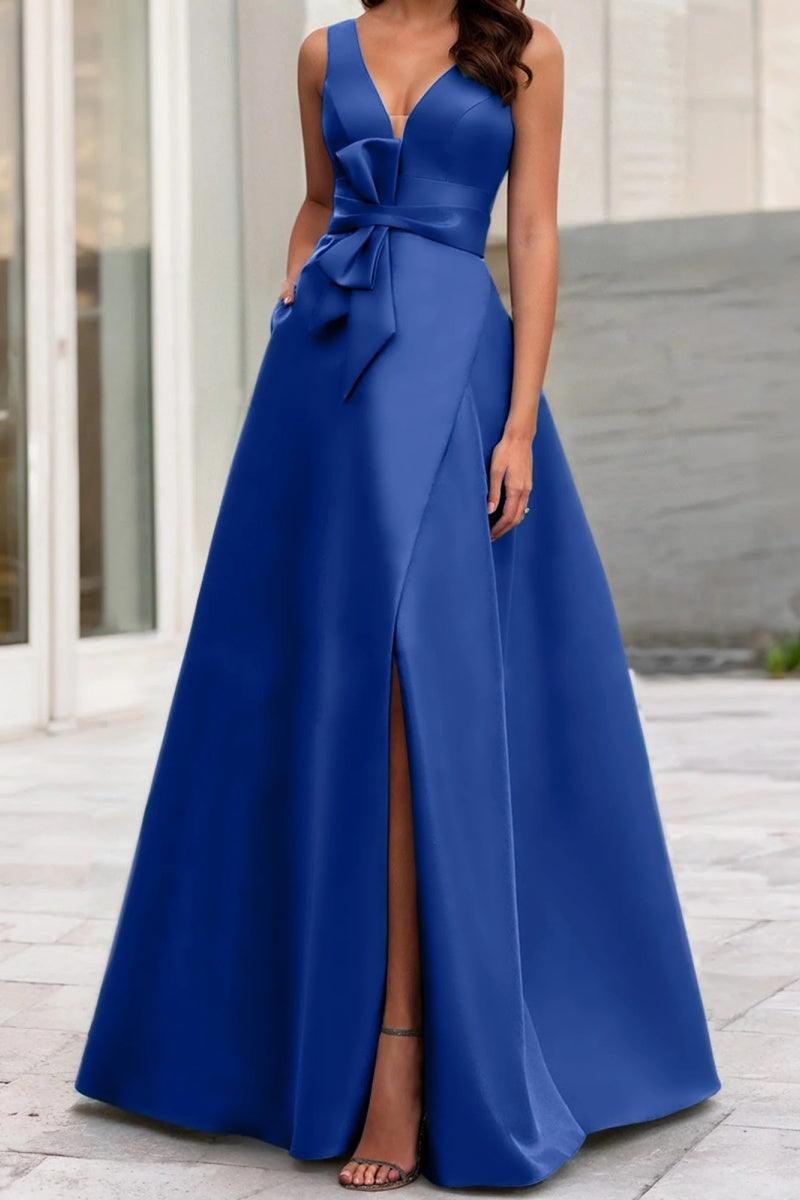 A Line V Neck Sleeveless Mother Of The Bride Dresses CM0341 - COCOMELODY
