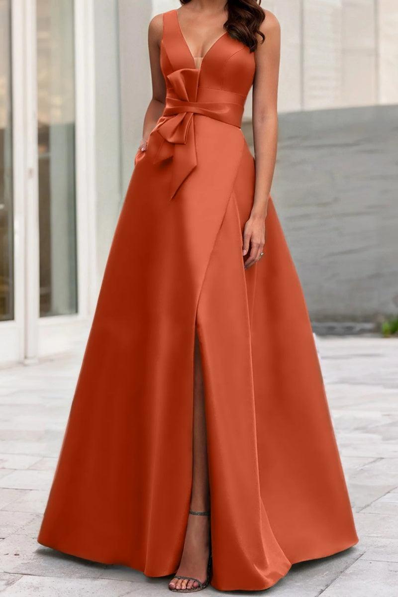A Line V Neck Sleeveless Mother Of The Bride Dresses CM0341 - COCOMELODY