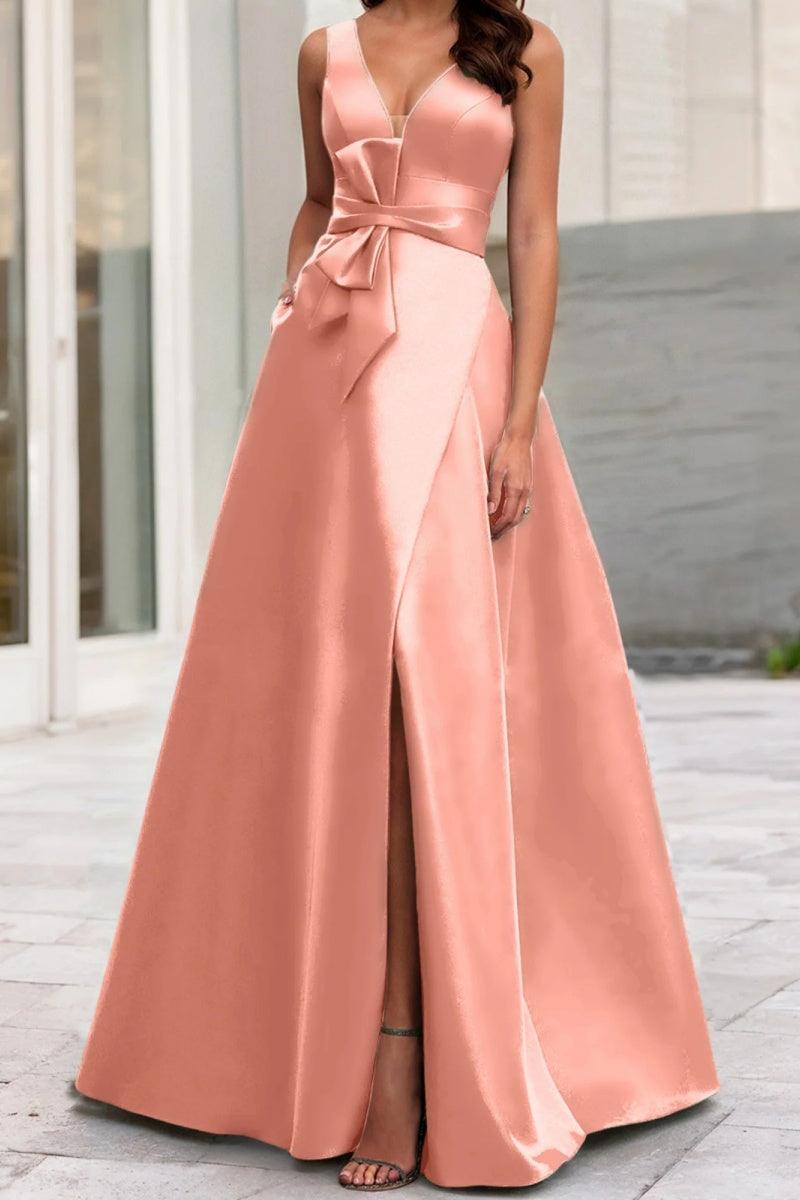 A Line V Neck Sleeveless Mother Of The Bride Dresses CM0341 - COCOMELODY