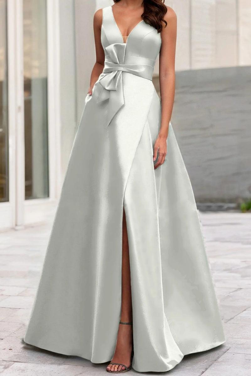 A Line V Neck Sleeveless Mother Of The Bride Dresses CM0341 - COCOMELODY