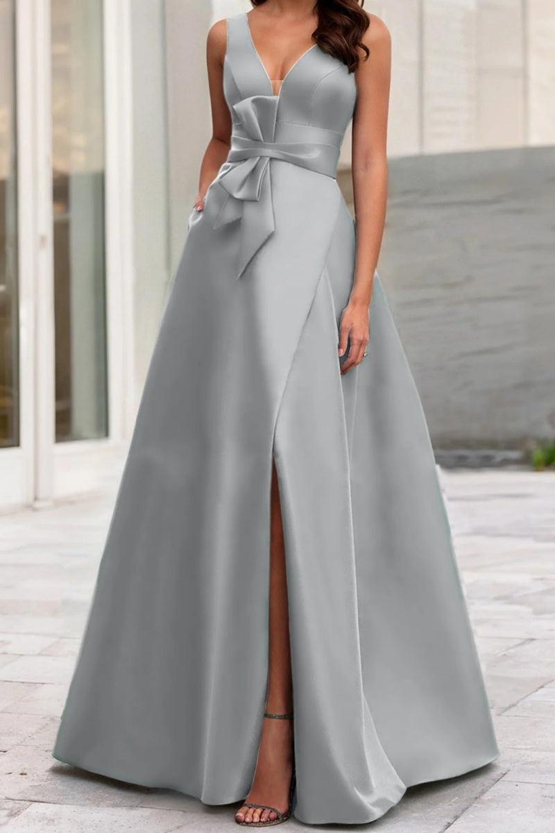 A Line V Neck Sleeveless Mother Of The Bride Dresses CM0341 - COCOMELODY