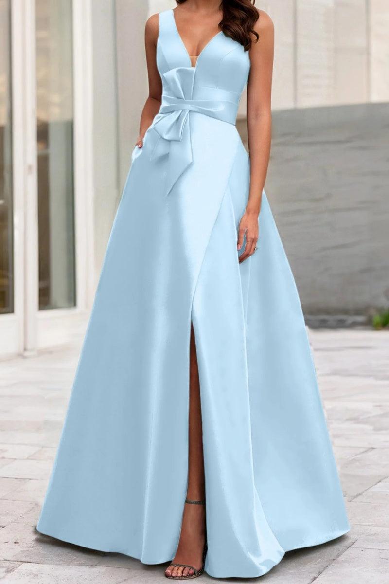 A Line V Neck Sleeveless Mother Of The Bride Dresses CM0341 - COCOMELODY