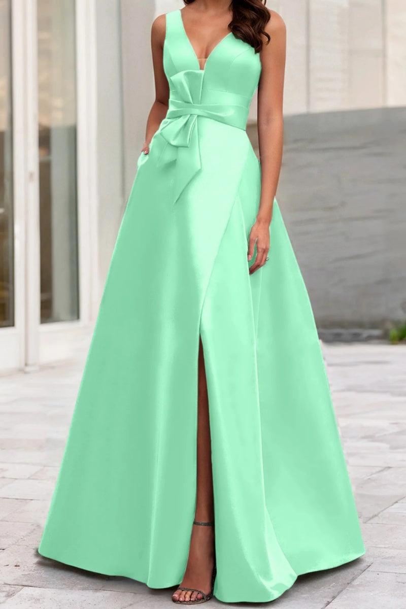 A Line V Neck Sleeveless Mother Of The Bride Dresses CM0341 - COCOMELODY