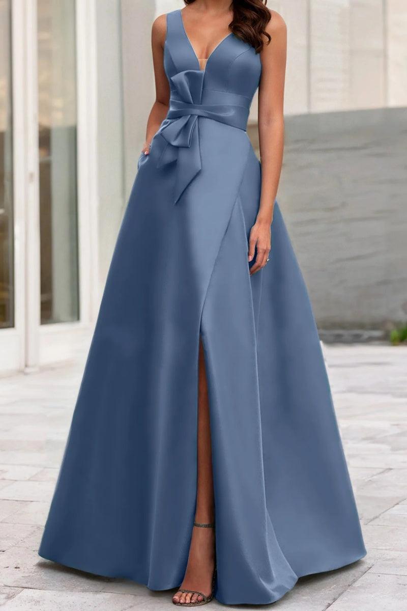 A Line V Neck Sleeveless Mother Of The Bride Dresses CM0341 - COCOMELODY