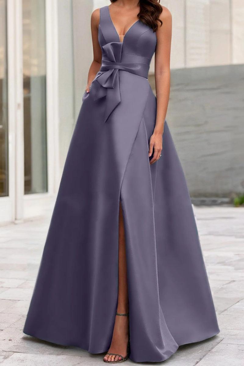 A Line V Neck Sleeveless Mother Of The Bride Dresses CM0341 - COCOMELODY