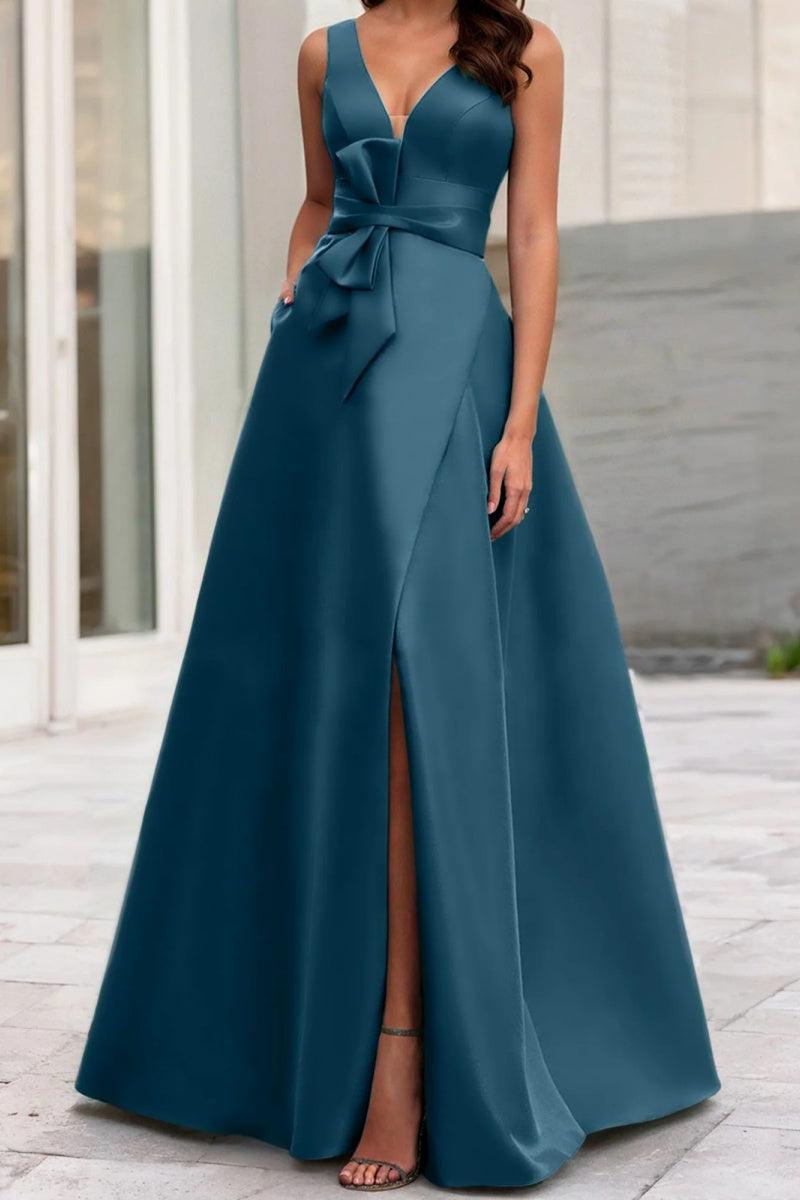 A Line V Neck Sleeveless Mother Of The Bride Dresses CM0341 - COCOMELODY