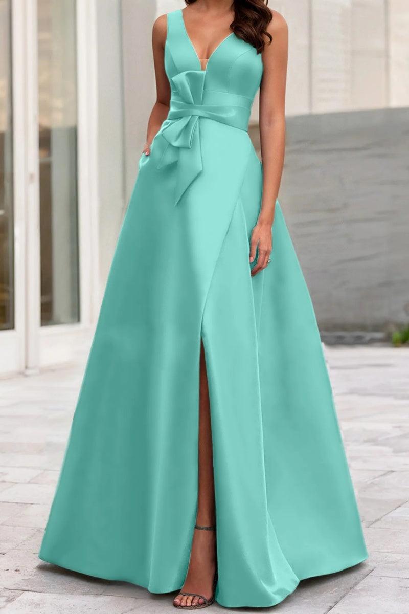 A Line V Neck Sleeveless Mother Of The Bride Dresses CM0341 - COCOMELODY