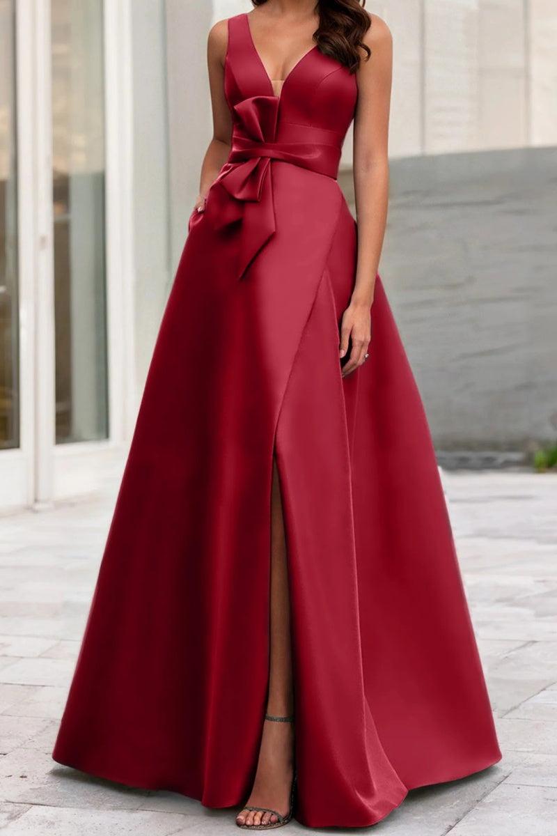 A Line V Neck Sleeveless Mother Of The Bride Dresses CM0341 - COCOMELODY