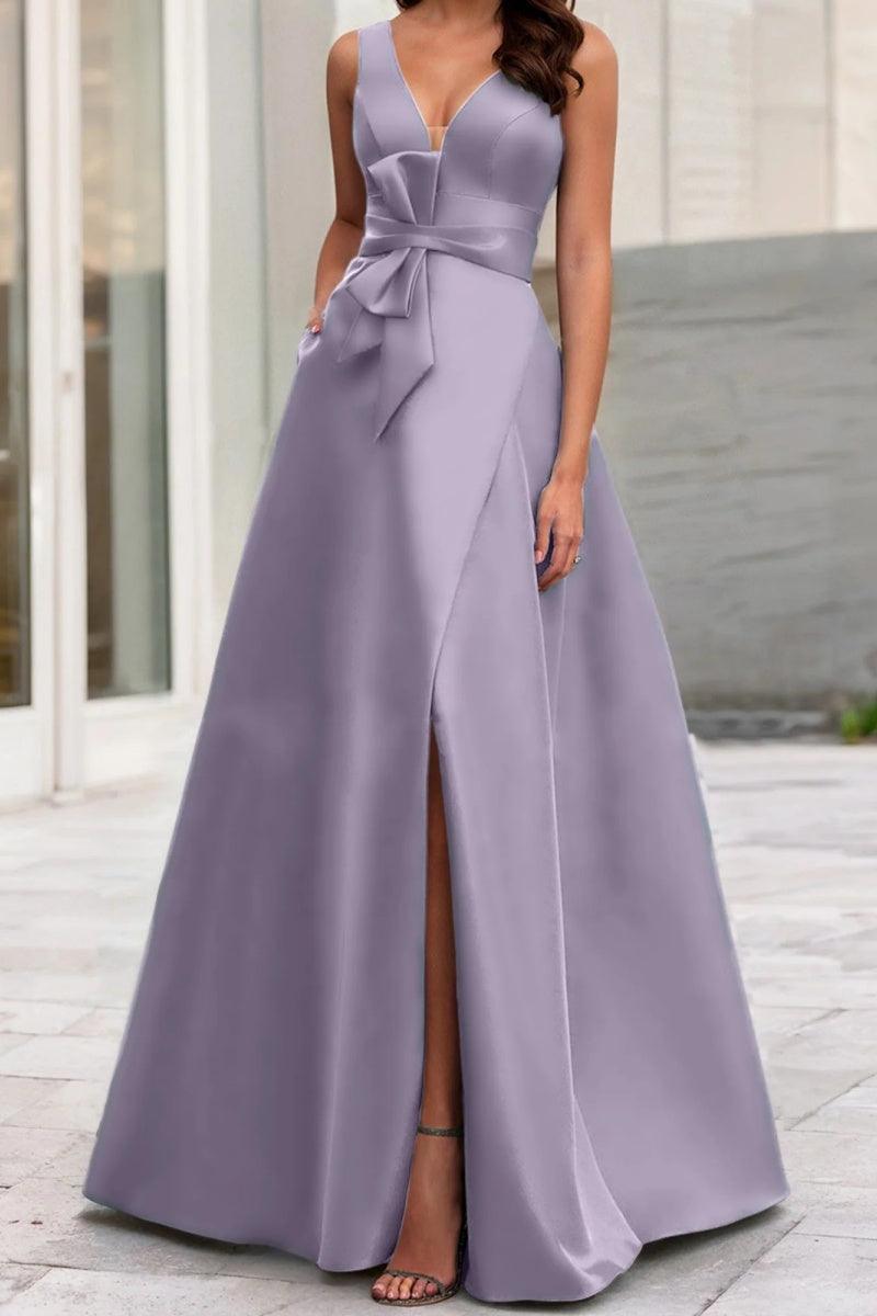 A Line V Neck Sleeveless Mother Of The Bride Dresses CM0341 - COCOMELODY