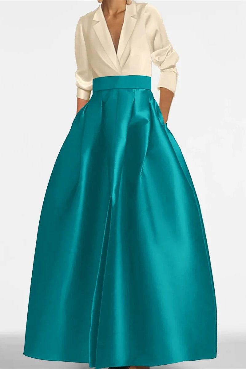 A Line Jewel Neck Long Sleeves Sequin Mother Dresses CM0342 - COCOMELODY