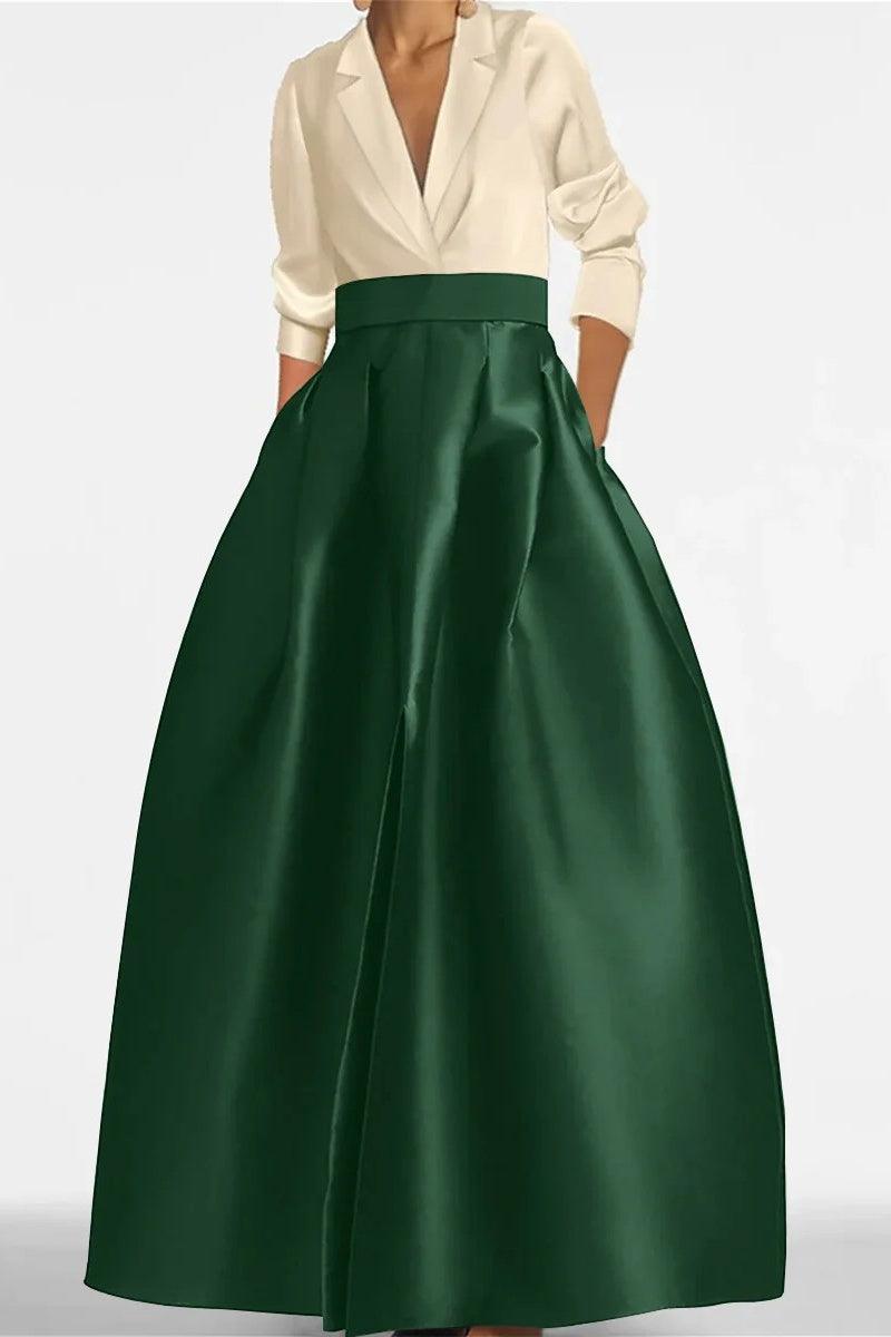 A Line Jewel Neck Long Sleeves Sequin Mother Dresses CM0342 - COCOMELODY