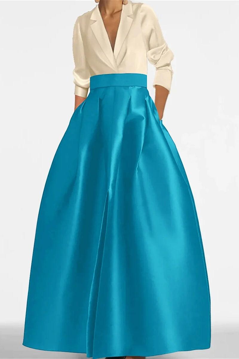 A Line Jewel Neck Long Sleeves Sequin Mother Dresses CM0342 - COCOMELODY