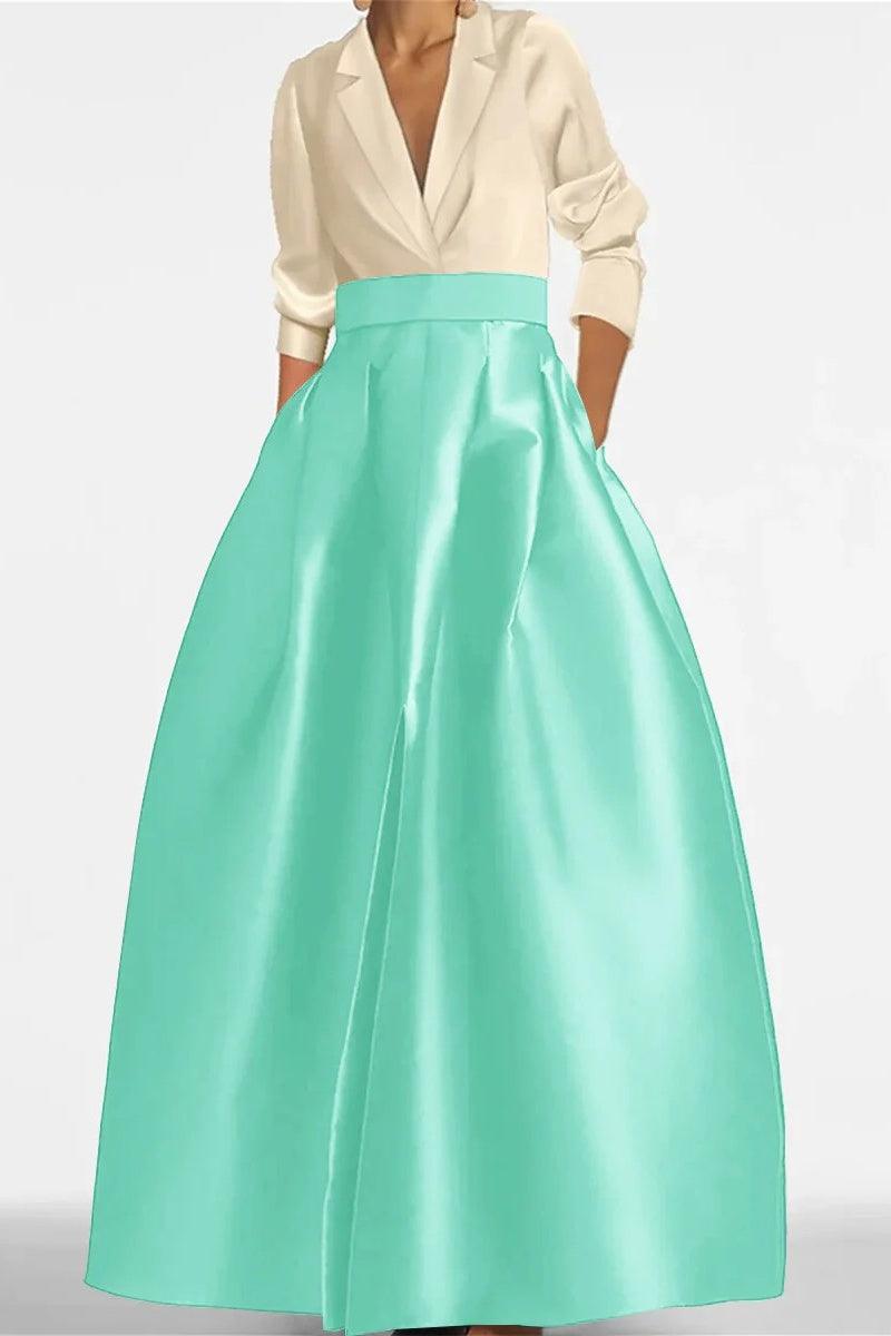 A Line Jewel Neck Long Sleeves Sequin Mother Dresses CM0342 - COCOMELODY
