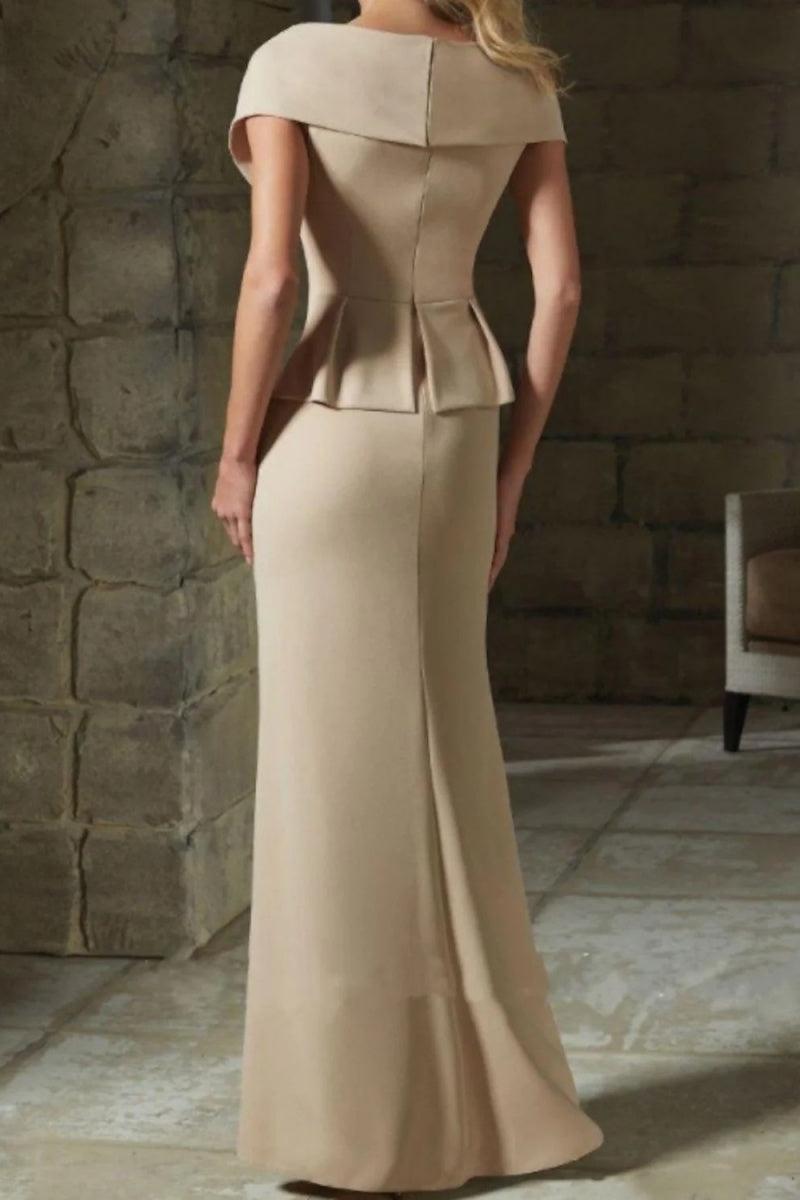 Sheath Column V Neck Mother of the Bride Dresses with Belt CM0346 - COCOMELODY