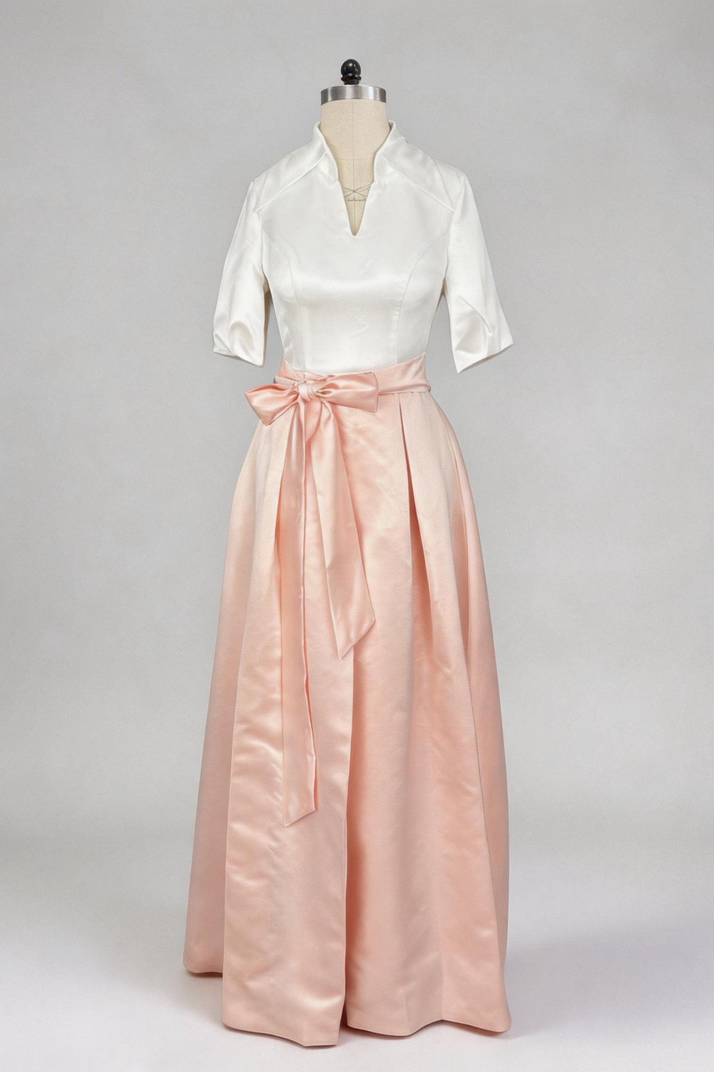 A Line Shirt Collar Short Sleeves Floor Length 2 pieces Mother Dresses CM0347