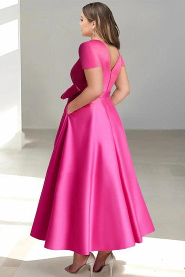 A Line V Neck Mother of the Bride Dresses with Pockets CM0350 - COCOMELODY