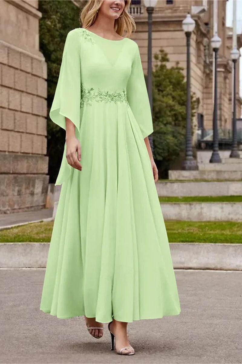 A-Line Ankle Length Chiffon Mother of the Bride Dresses COCOMELODY CM0355, M-Regency A-Line Ankle Length Chiffon Mother of the Bride Dresses COCOMELODY CM0355, M-Regency