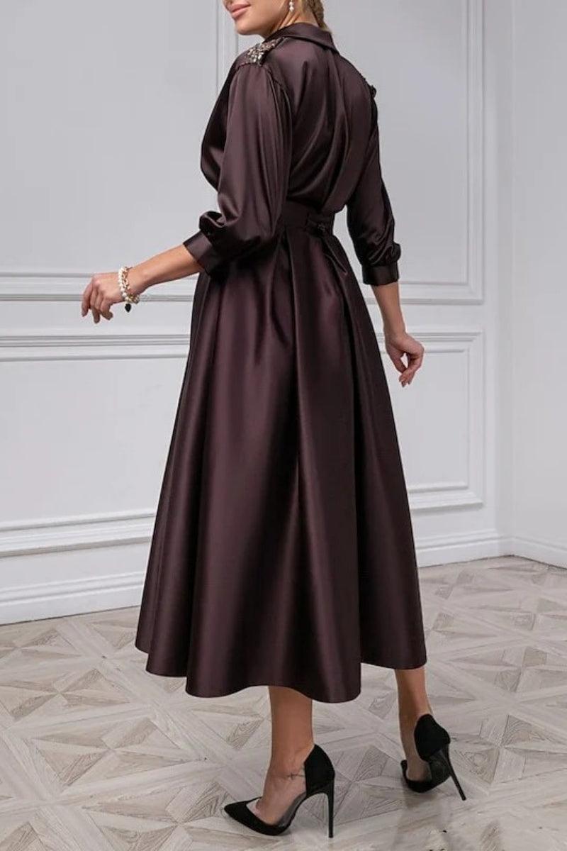 A Line Princess V Neck 3/4 Sleeves Mother Of The Bride Dresses CM0360 - COCOMELODY