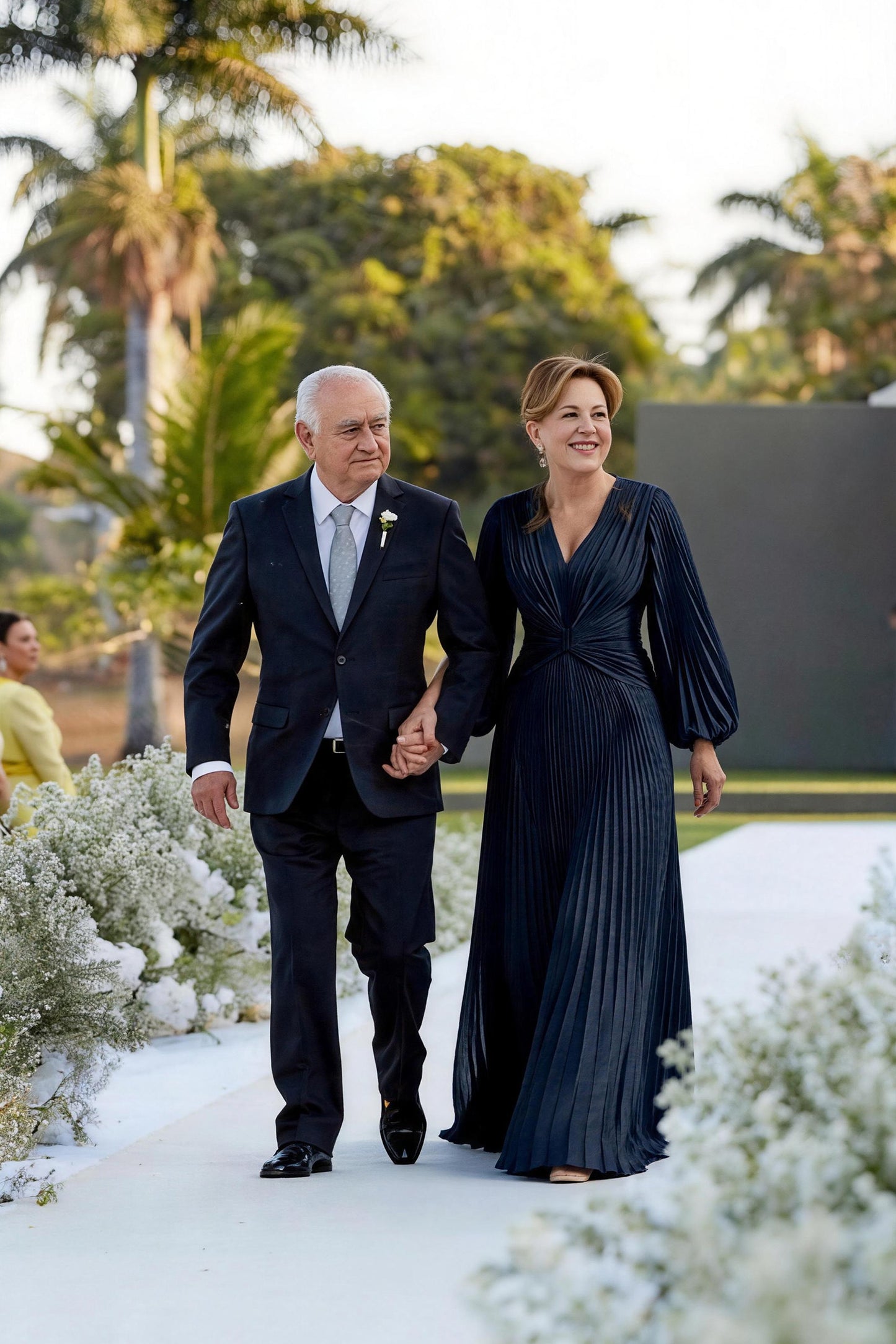 A Line V-Neck Mother of the Bride Dresses with Ruched CM0367