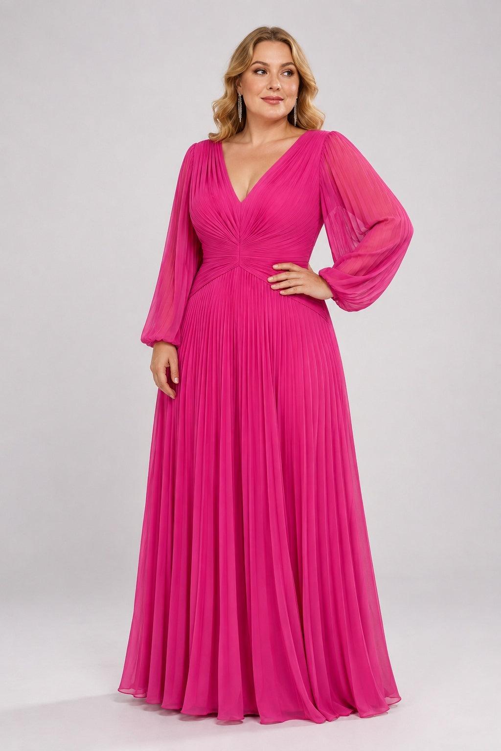 A Line V-Neck Mother of the Bride Dresses with Ruched CM0367